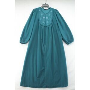 Vandemere Flannel Robe Womens Medium Dark Tear Front Zip Granny Core Cozy Comfy